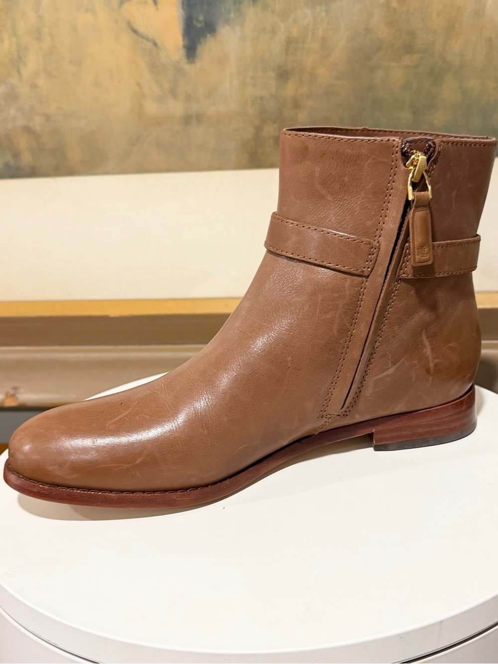 🌸RALPH LAUREN🌸 Brooke II Calfskin Bootie In Brown Size: 6B - Picture 3 of 14